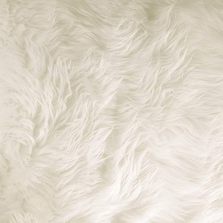 Cali Fabrics  White Shag Faux Fur