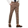 thumbnail image 5 of INSPIRE CHIC Men's Plaid Pants Casual Slim Fit Flat Front Check Dress Trousers, 5 of 6