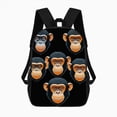 thumbnail image 2 of Monkey Faces Cartoon Set Large Capacity Backpacks For Teenagers Travel Bags Casual 17In Backpack, 2 of 7