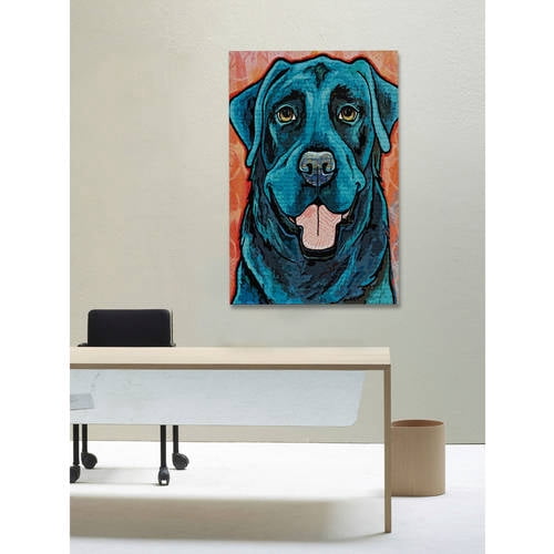 Marmont Hill - "Black Lab" by Stephanie Gerace Painting Print on Wrapped Canvas