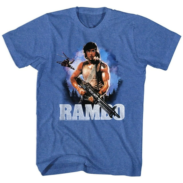 Rambo Films Bleu Sauvage Yonder T-Shirt à Manches Courtes pour Adulte