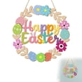 thumbnail image 1 of Wooden Easter Decoration Door Wreath for Front Door Sign Wall Signs Rabbit Spring Decoration, Hollow Bunny Sign Flower Egg Welcome Hanging for Home Wall Decor, 1 of 8