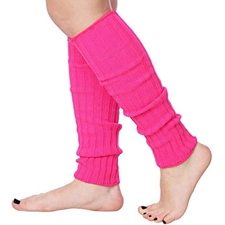 

Isadora Paccini 80s Women s Ribbed Leg Warmers for Party Sports Accessories LW48-HOT PINK