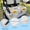 thumbnail image 5 of Yellow Floral Spring Golf Cart Seat Covers, Summer Botanical Gray Farmhouse Golf Cart Seat Towel Cover for 2/4 Seater Bench Seats, Breathable Washable Dust & Sun Protection Seats Blanket 51''x31'', 5 of 9