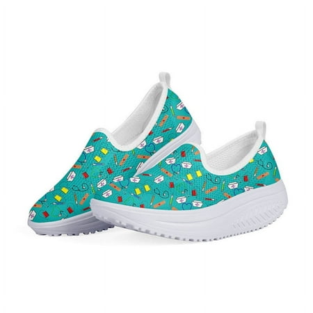 

WHEREISART Summer Mesh Ladies Shoes Woman Flats Platform Heightreasing Nurse Women Swing Fitness Shoes Comfortable Zapatos