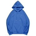 thumbnail image 5 of Razzly Women's Solid Color Drop Shoulder Hoodie With Pockets Comfortable And Stylish Sweatshirt Top Thick Sweatshirts Women Front Zip Hoodie Women Zip up Hoodie Women Yoga Hoodie Pullover(Blue,3XL), 5 of 5