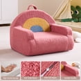 thumbnail image 6 of Ktaxon Kids Sofa, Rainbow Shaped Back Toddler Couch, No Assembly Boneless Children Chairs for Indoor Home Rest Corner Teddy Velvet Red, 6 of 10