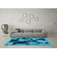thumbnail image 3 of Ahgly Company Machine Washable Indoor Rectangle Abstract Light Blue Modern Area Rugs, 3' x 5', 3 of 4