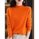 thumbnail image 1 of Suéter de cuello alto medio para mujer, suéter de cachemira suelto de punto de otoño e invierno de pura lana, 1 of 6