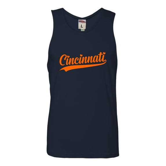 Go All Out City Of Cincinnati Ohio Pride Fashion Script Sleeveless Tank Top T-Shirt Mens/Women/Flowy/Fitted