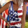 thumbnail image 2 of Fewfanhot Women's 4th of July Flag Tank Top, Ribbed V-Neck Sleeveless Patriotic Blouse, Casual Summer Button Henley Top, S-3XL, 2 of 5