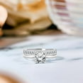 thumbnail image 2 of JeenMata Stylish 1.25 Cushion Cut Bridal Set - Channel Set Wedding Band - in 18K White Gold over Silver, 2 of 8
