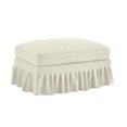 thumbnail image 3 of JERFIT Modern Convertible Ottoman with Removable Ruffle Skirt, Soft Chenille Storage Footstool for Living Room, Beige and White Accent, 3 of 9