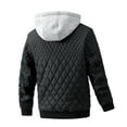 thumbnail image 2 of guisaled Winter Jackets for Men Diamond Quilted Lightweight Packable Warm Down Coats Padded Solid Hooded Zipper Cotton Outerwear, 2 of 6