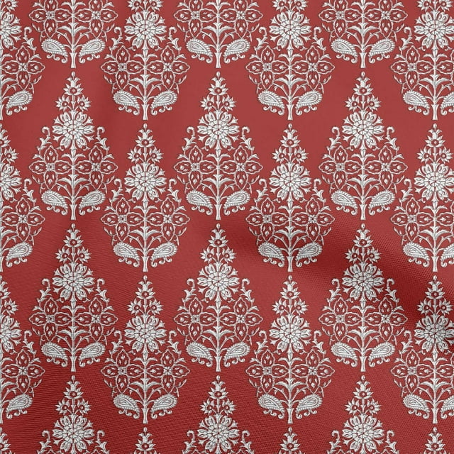 oneOone Cotton Cambric Maroon Fabric Block Sewing Craft Projects Fabric Prints By Yard 56 Inch Wide-78