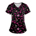 thumbnail image 6 of Print Scrub Set for Women, Short Sleeve V-Neck Nurse Uniforms Top and Scrub Bottoms for Woman, 6 of 6