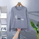 thumbnail image 5 of Blusas y camisas de manga larga con cuello redondo para verano y primavera, moda para niños pequeños, blusa lisa de manga larga con cuello redondo para mujer, blusa de poliéster para niños, 5 of 5