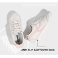 thumbnail image 3 of LUCKY STEP Retro Thin Sole Fashion Sneakers Lightweight Casual Shoes,Beige&Pink,Womens, 3 of 10