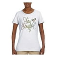 thumbnail image 2 of Stay Beautiful Positivity Quote Saying Pop Culture Womens Graphic T-Shirt, White, Medium, 2 of 3