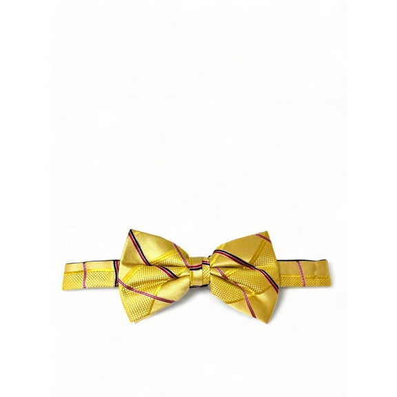 Yellow and Pink Silk Bow Tie