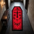 thumbnail image 4 of Gothic Coffin Shape Area Rug Non Slip Halloween Skull Pentagram Mat for Bedroom Goth Room Decor, 4 of 7