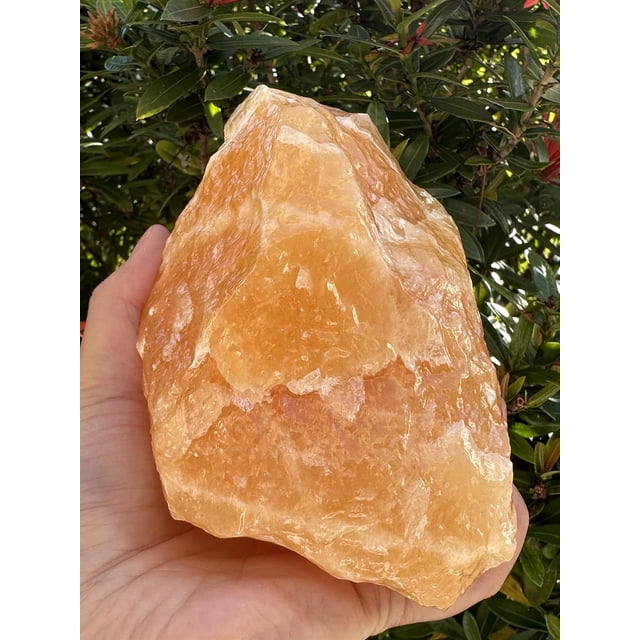 GAF TREASURES Extra Large Orange Calcite Rough Natural Stones, Raw Calcite Orange Crystals (2-3 Pounds)