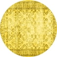 thumbnail image 1 of Ahgly Company Indoor Round Abstract Yellow Contemporary Area Rugs, 7' Round, 1 of 4