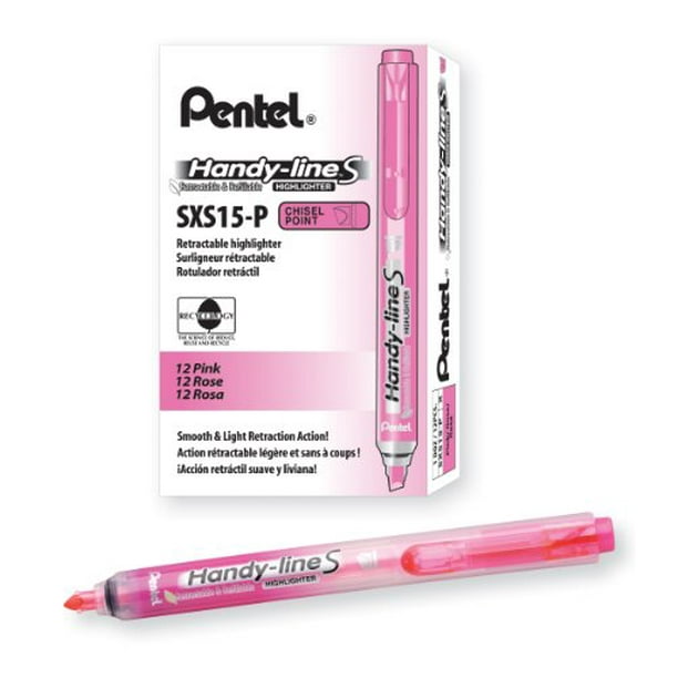 Pentel HandyLine S Retractable and Refillable Chisel Tip Highlighter
