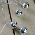 thumbnail image 3 of Northlight Jingle Bell LED Christmas Lights - Silver - 3' Clear Wire - 8ct, 3 of 4