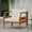 Beige, variant on Eyisean 30" Outdoor Acacia Wood Club Chair Furniture, Teak Finish Patio Lounge Chair With Water-Resistant Cushion, Comfy Durable Wooden Armchair with Slatted Seat for Garden, Backyard, Easy Assembly