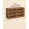 thumbnail image 5 of VASAGLE Shoe Bench, Storage Bench, 6 Compartments, Adjustable Shelves, for Living Room, Hallway, 29.5 x 100 x 50 cm, Honey Brown, 5 of 6