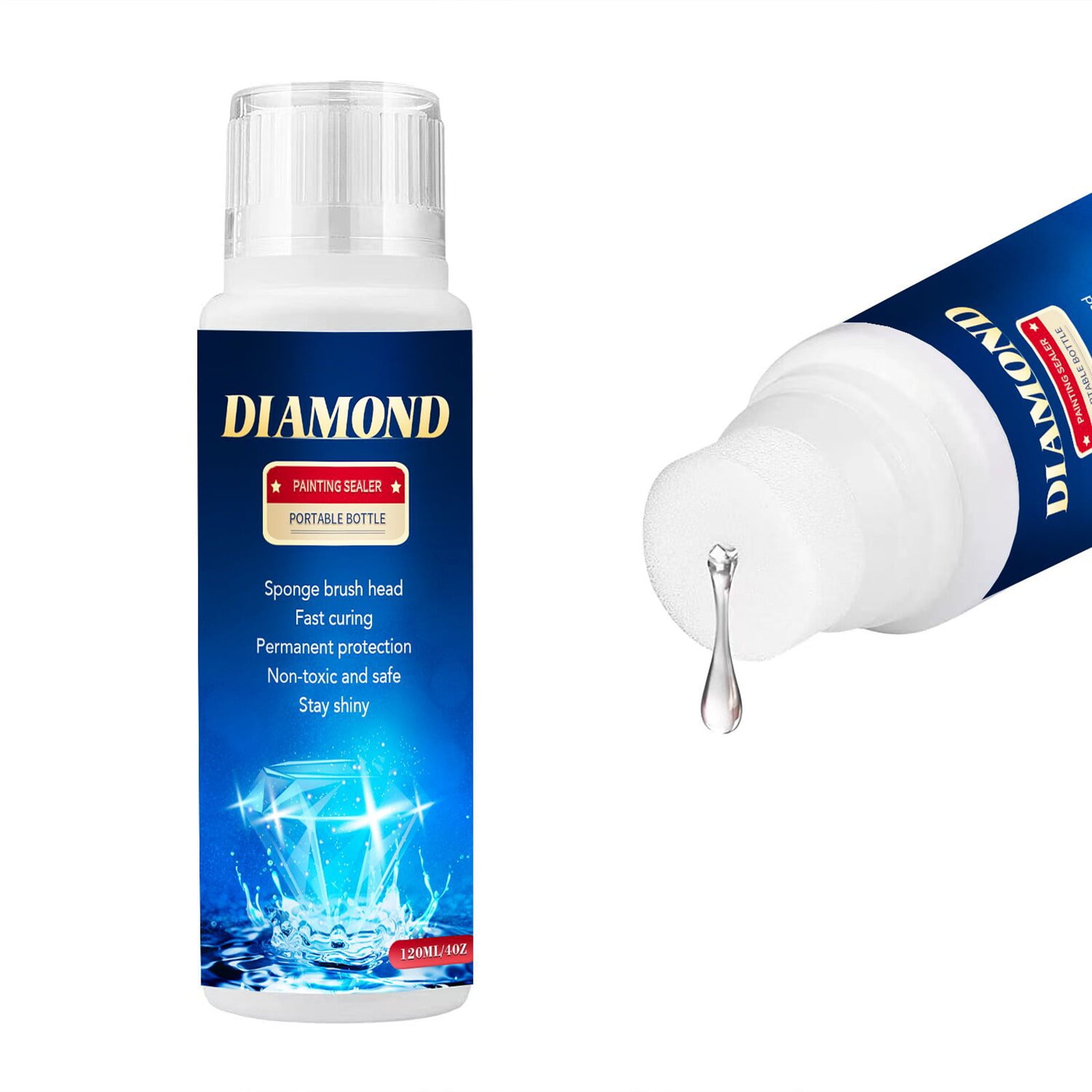 SHENGXINY Cleaning Supplies Clearance! Diamond Art Painting Sealer 1 Pack  120Ml 5D Diamond Art Painting Art Glue With Sponge Head Fast Drying Prevent  Falling Off 