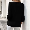 thumbnail image 4 of Neewe Women's 3/4 Length Sleeve Tops Round Neck T Shirts Loose Fit Blouses Casual Tees 2026 Fashion Clothes, 4 of 7