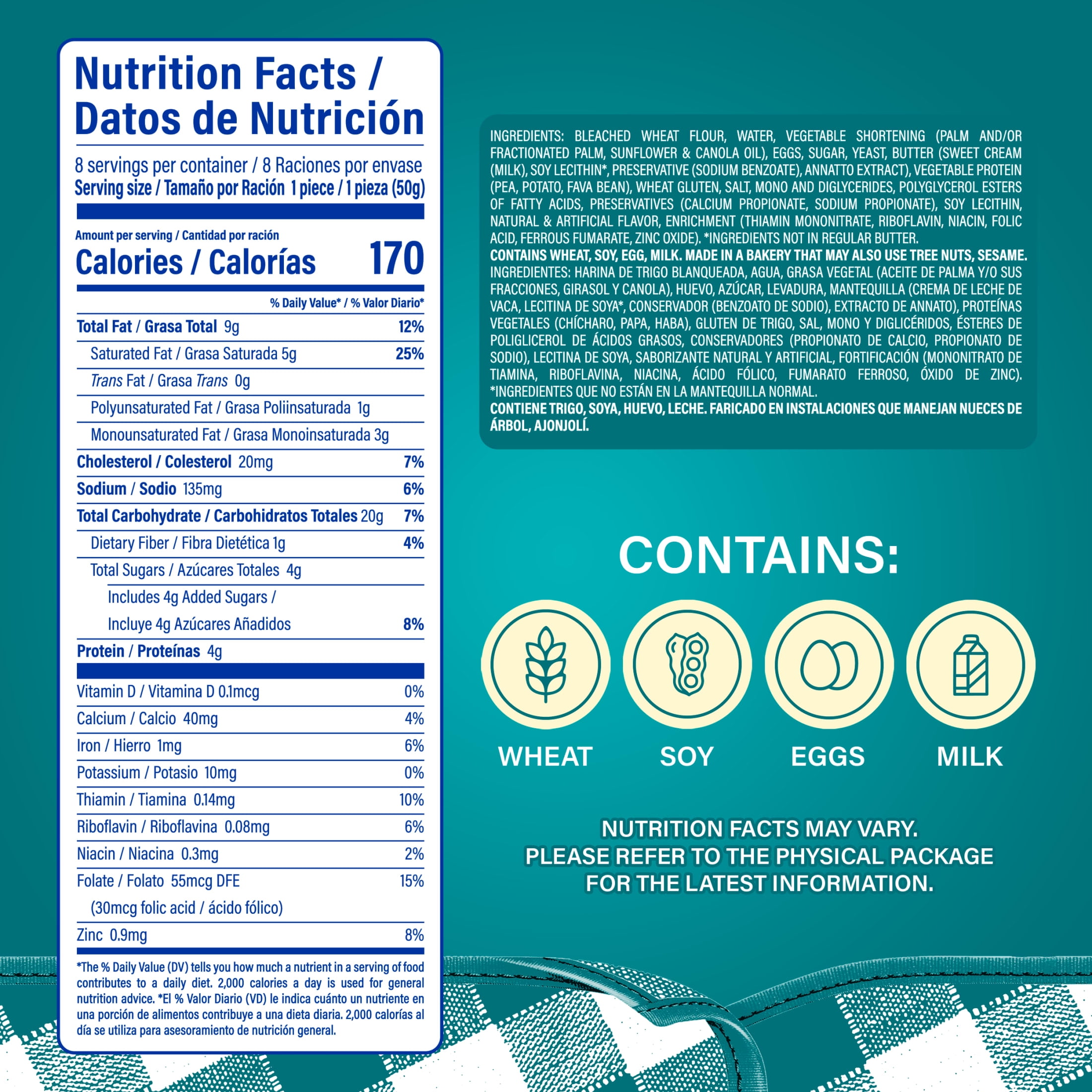 Bimbo Cuernitos Plain Croissants, 8 packs, Croissants, 14.08 oz Multipack