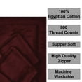 thumbnail image 7 of 4 Piece Zipper Sheet Set Includes (1 Zipper Fitted Sheet, 1 Flat Sheet And 2 Zipper PillowCase) with 8 Inch Deep Pocket 800 TC 100% Egyptian Cotton Solid Wine Color King Size, 7 of 7