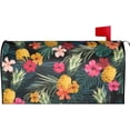 thumbnail image 2 of Palm Leaves Hibiscus Flowers Mailbox Covers Magnetic Tropical Pineapples Fruit Post Letter Box Cover for Garden Yard Decor Outside Home Standard 21x18 in, 2 of 8