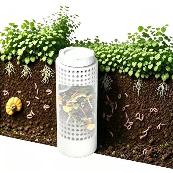 Inground Worm Composter, Vermicomposting Bin, Underground Worm Farm, Outdoor Mini Worm Compost Bin for Backyard Gardening, Sustainable Waste Recycling for Kitchen Food Scraps