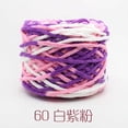 thumbnail image 1 of Nvzi Hilo de algodón para ganchillo, hilo fino para tejer a ganchillo, hilo de poliéster suave y duradero para tejer a mano y proyectos de manualidades, hilo, 2 rollos. Blanco + morado + rosa., 1 of 4