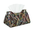 thumbnail image 2 of Lsque Watercolor Romantic Paisley Printed Long Tissue Box Cover Holder, Facial Paper Organizer Dispenser,Triangle with Bottom Belt, PVC Leather Decorative Organizer, 2 of 9