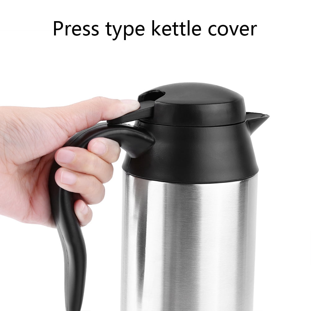 EBTOOLS 750ml 12V Car Stainless Steel Cigarette Lighter Heating Kettle Mug Electric Travel Thermoses,Electric Water Kettle, Car Electric Cup