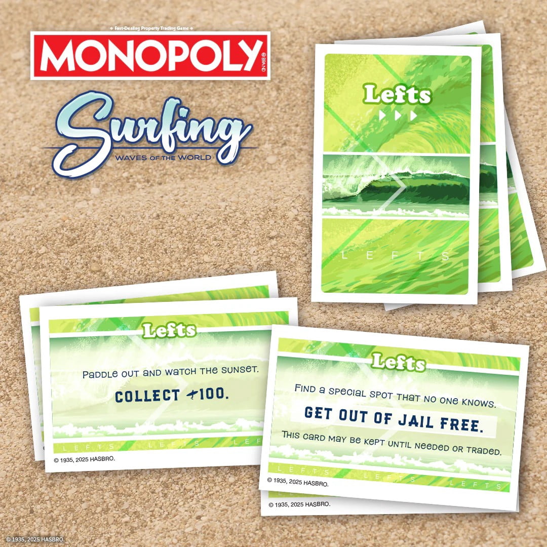 Monopoly: Surfing Waves of The World Board Game ? Buy, Sell, Trade Iconic Surf Spots Like Pipeline & Superbank, 6 Custom Beach-Themed Tokens, Family Game for Beach Sports Fans & Collectors, Ages 8+