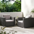 thumbnail image 2 of GDF Studio Avianna Outdoor Wicker Club Chair with Cushions, Set of 2, Gray, Light Gray, 2 of 11