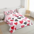 thumbnail image 3 of Homewish Graffiti Loves Pattern Full Size Comforter Sets,Happy Valentine'S Day Bedding Comforter Set,Red White Black Bedding Sets For Girls Kids,Super Cozy Room Decor Reversible,3pcs, 3 of 8