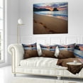 thumbnail image 2 of Designart Trodden Sand on Ocean Beach - Seashore Photo Throw Pillow - 18x18, 2 of 4