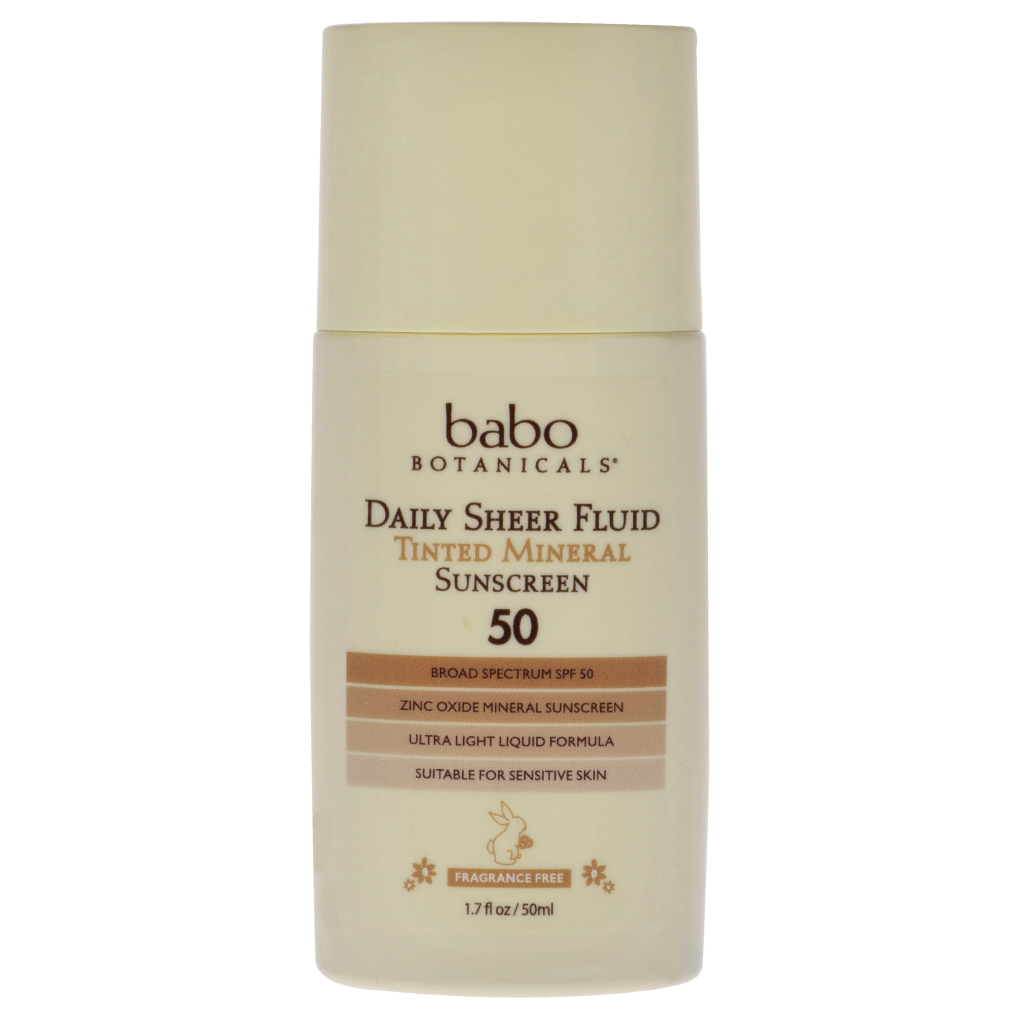 Babo Botanicals Daily Sheer Tinted Mineral Sunscreen Fluid SPF 50 , 1.7 oz Sunscreen
