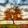 thumbnail image 2 of Bolokofsky, Ronald 12x12 Black Ornate Wood Framed with Double Matting Museum Art Print Titled - Autumn On the Lake, 2 of 4