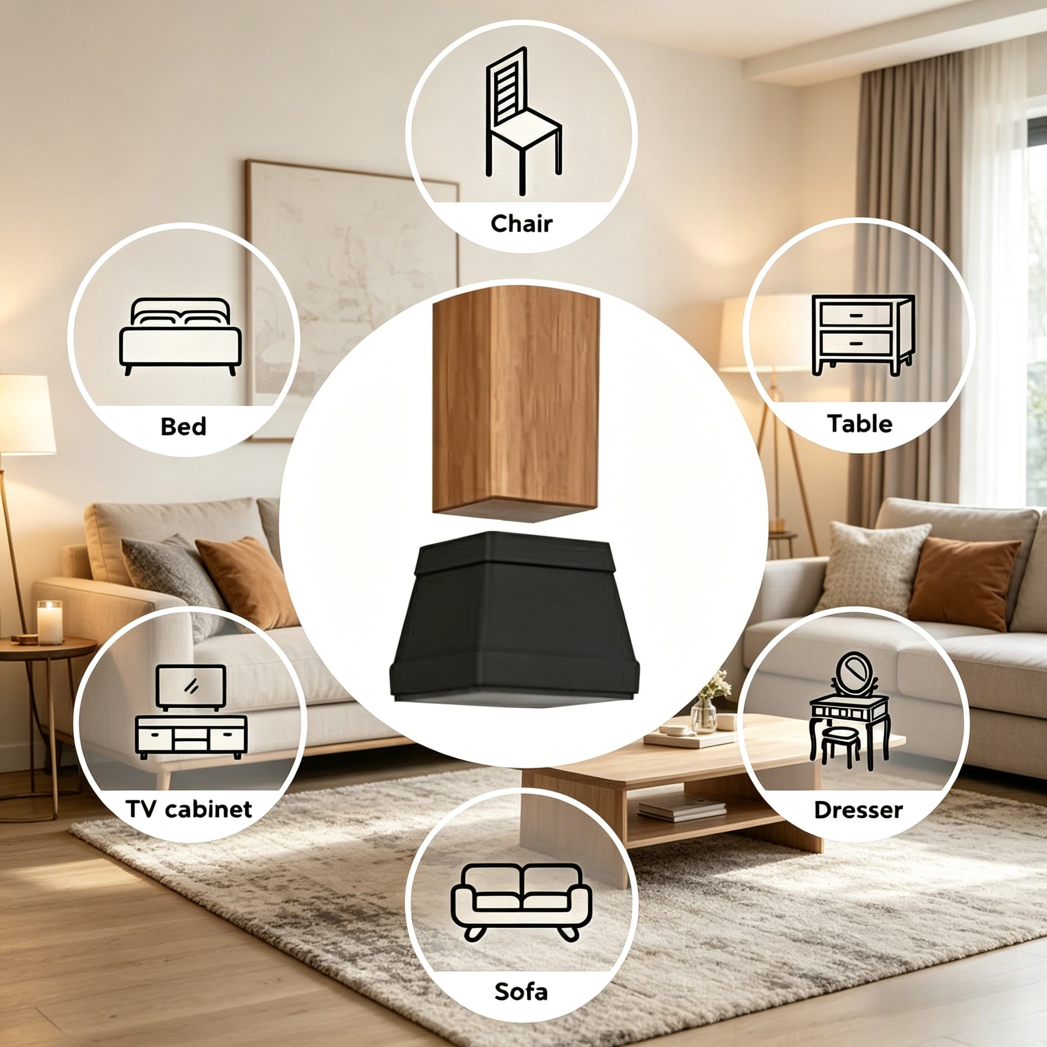 16 PCS Square Chair Leg Floor Protector, Silicone Chair Leg Cover, Mobile Table Leg pad, Furniture Leg Protectors with Felt,Protect The Floor from Scratches.1 1/2 in Black.