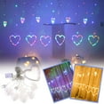 thumbnail image 3 of Vikakiooze Home Decor 110V Heart Shape Curtain Light LED Light String Ins Christmas Light Decoration, 3 of 7