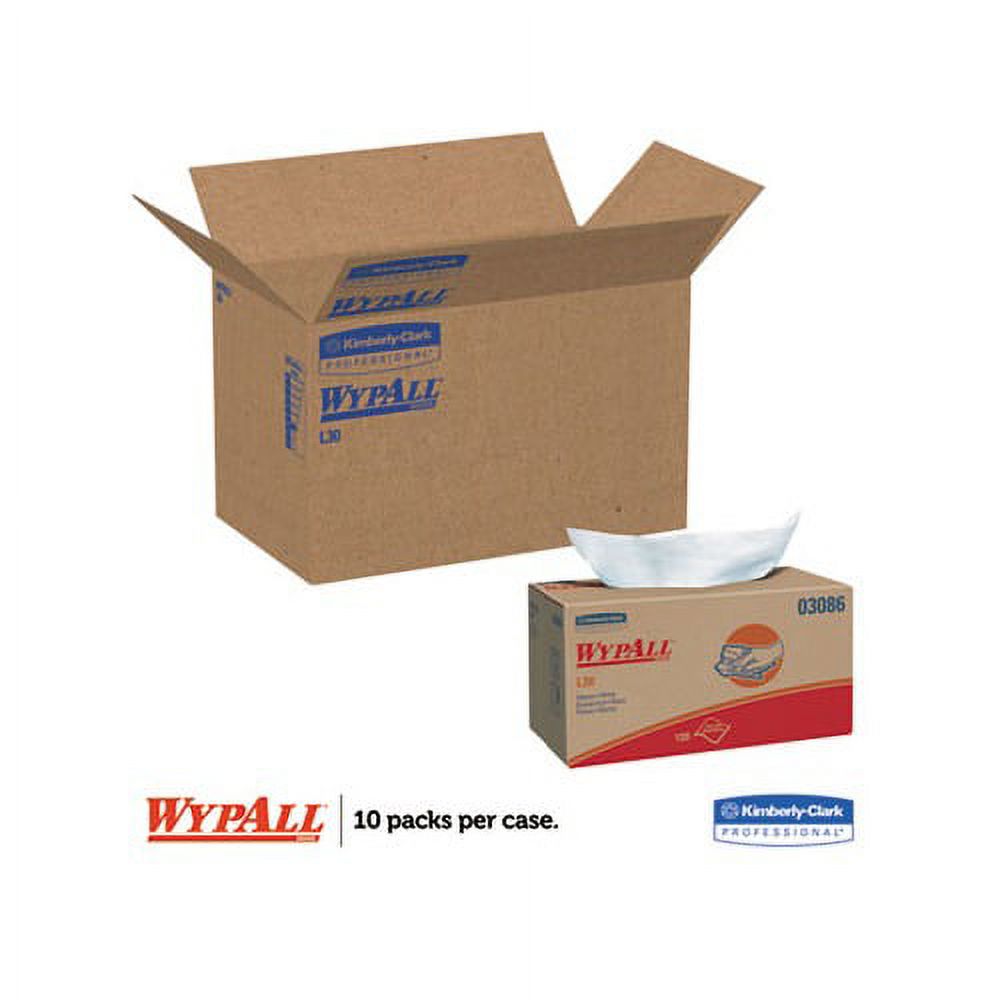 WypAll L30 Towels, POP-UP Box, 10 x 9 4/5, White, 120/Box, 10 Boxes/Carton -KCC03086 - image 2 of 6