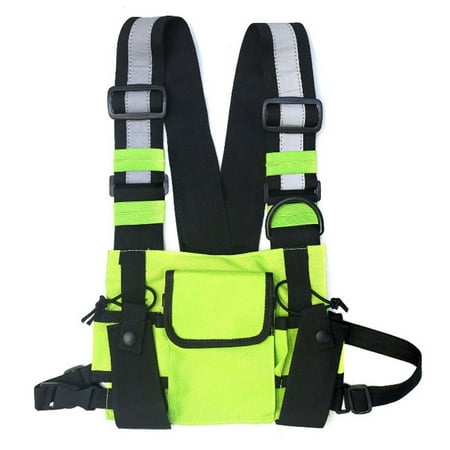 Men s and women s hip-hop street tactical function multi-pocket vest bag personalized reflective vest chest bag